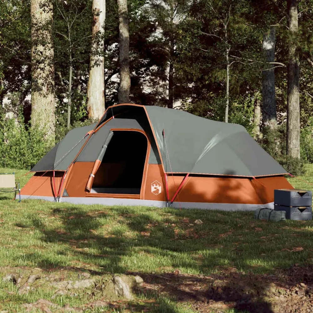 vidaXL Actividades Al Aire Libre-Tienda familiar con cúpula para 9 personas impermeable