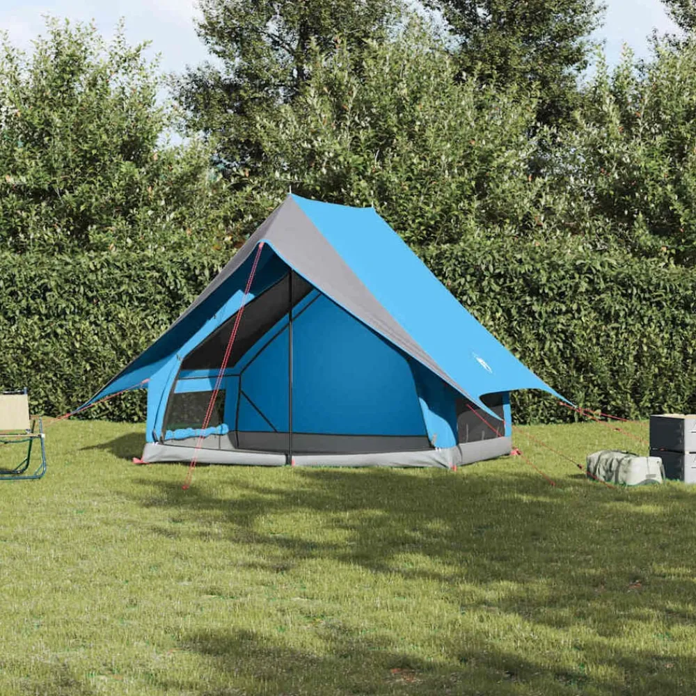 vidaXL Actividades Al Aire Libre-Tienda Familiar con techo y gris 315 x 286 x 200 cm