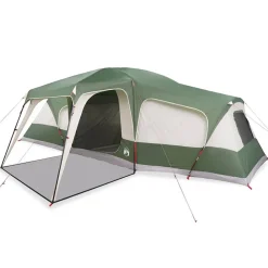 vidaXL Tienda familiar con porche 9 personas impermeable Verde