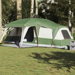 vidaXL Tienda familiar con porche 9 personas impermeable Verde