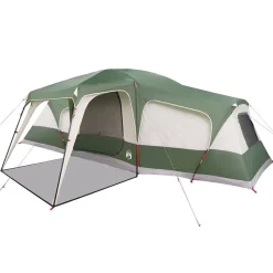 vidaXL Tienda familiar con porche 9 personas impermeable Verde