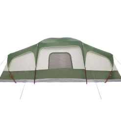 vidaXL Tienda familiar con porche 9 personas impermeable Verde