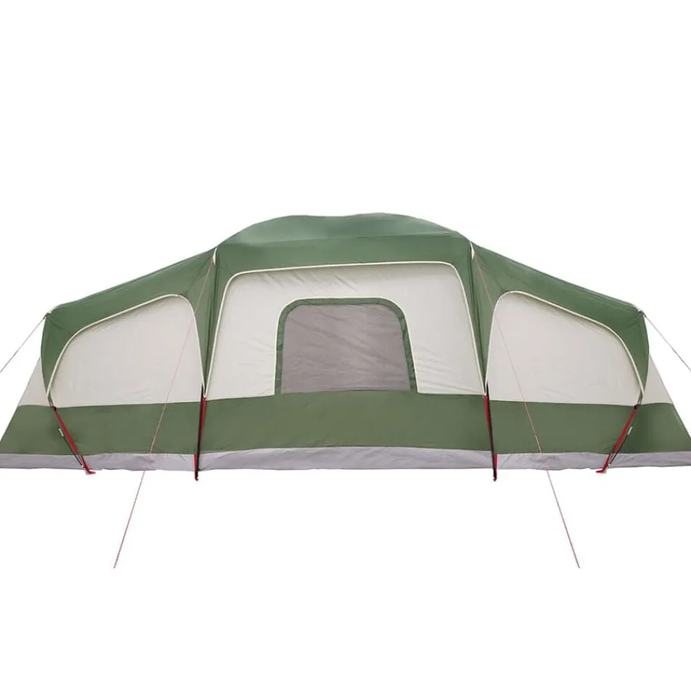vidaXL Tienda familiar con porche 9 personas impermeable Verde