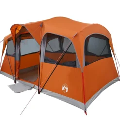 vidaXL Actividades Al Aire Libre-Tienda Familiar con techo Naranja y Naranja 435 x 255 x 216 cm
