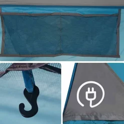 vidaXL Actividades Al Aire Libre-Tienda familiar con porche 9 personas impermeable
