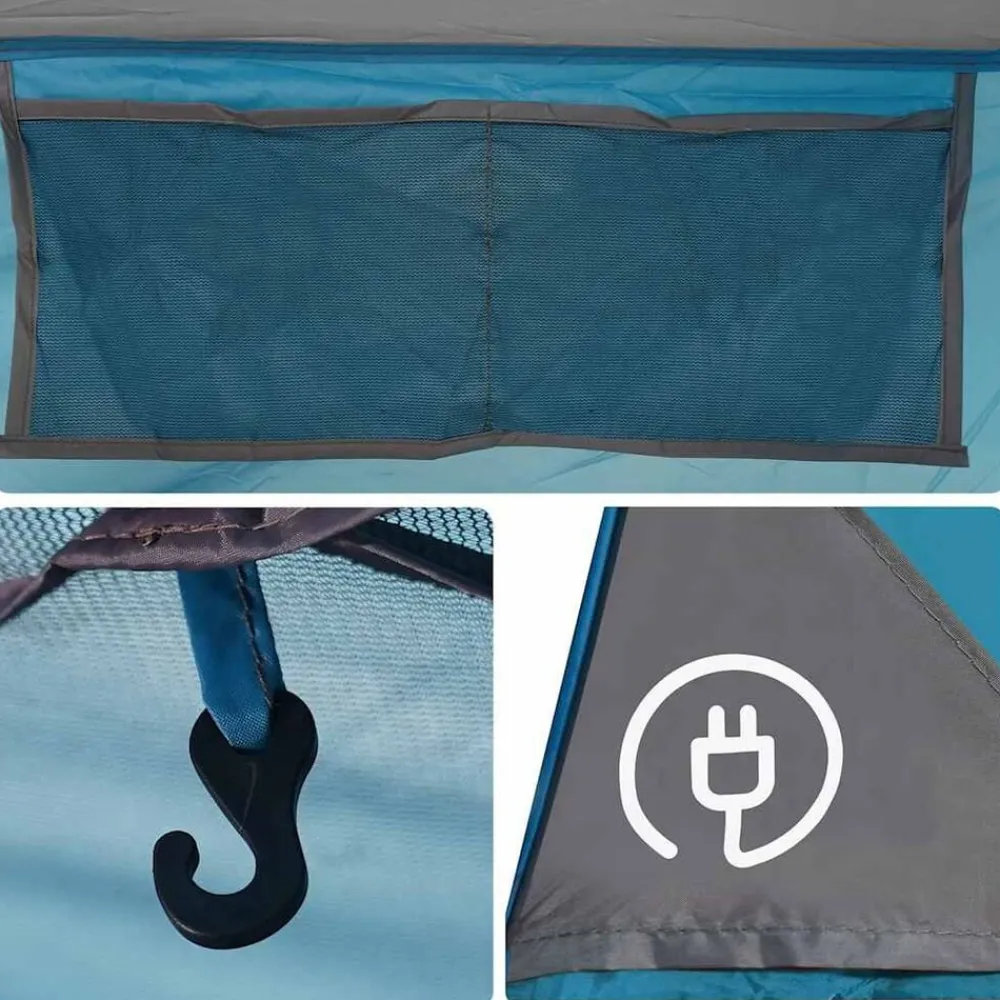 vidaXL Actividades Al Aire Libre-Tienda familiar con porche 9 personas impermeable