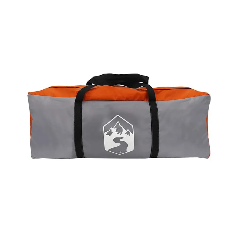 vidaXL Actividades Al Aire Libre-Tienda familiar con cúpula impermeable 8 personas gris naranja