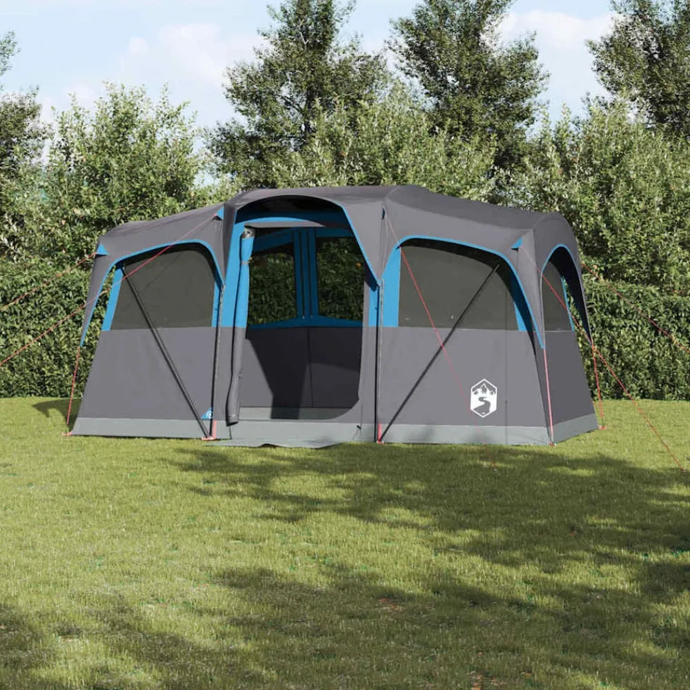 vidaXL Tienda Familiar con techo y gris 435 x 255 x 216 cm Azul Sale