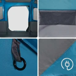 vidaXL Tienda Familiar con techo y gris 435 x 255 x 216 cm Azul Sale