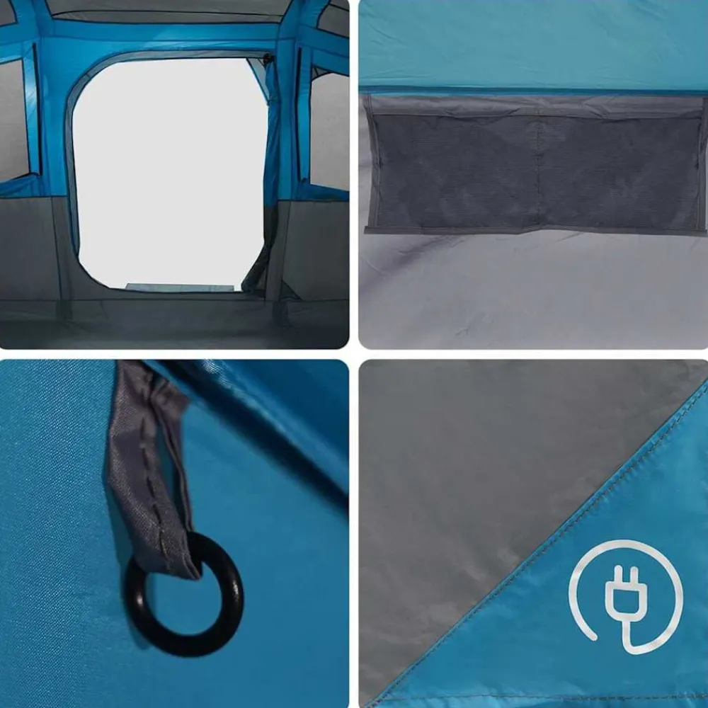 vidaXL Tienda Familiar con techo y gris 435 x 255 x 216 cm Azul Sale