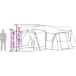 vidaXL Tienda Familiar para 20 Personas y 745 x 700 x 217 cm Verde Discount
