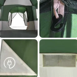 vidaXL Tienda Familiar para 20 Personas y 745 x 700 x 217 cm Verde Discount