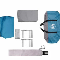 vidaXL Actividades Al Aire Libre-Tienda familiar para 4 personas y gris 324 x 255 x 230 cm