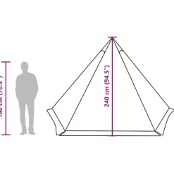 vidaXL Actividades Al Aire Libre-Tienda familiar tipi para 6 personas impermeable naranja