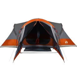 vidaXL Actividades Al Aire Libre-Tienda familiar tipi para 8 personas impermeable gris naranja