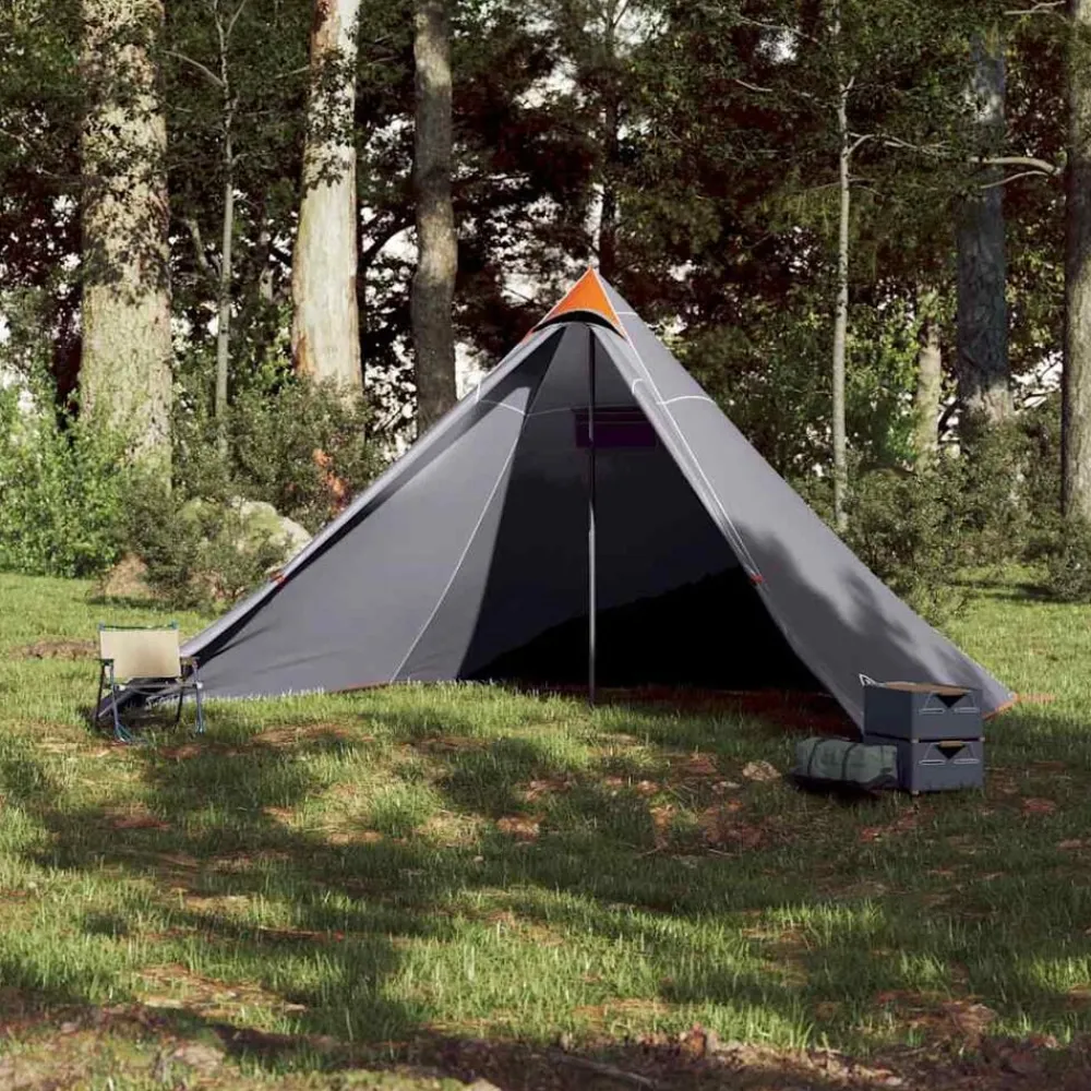 vidaXL Tienda familiar tipi para 7 personas impermeable Gris y naranja Best