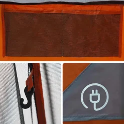 vidaXL Tienda familiar tipi para 8 personas impermeable gris naranja Gris y naranja New