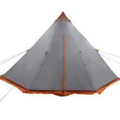 vidaXL Tienda familiar tipi para 8 personas impermeable gris naranja Gris y naranja New