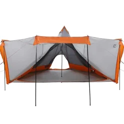 vidaXL Tienda familiar tipi para 8 personas impermeable gris naranja Gris y naranja New