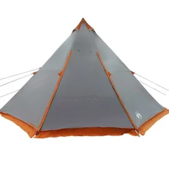 vidaXL Tienda familiar tipi para 8 personas impermeable gris naranja Gris y naranja New