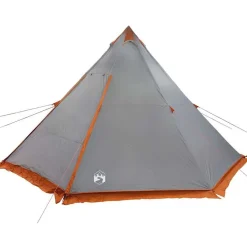 vidaXL Tienda familiar tipi para 8 personas impermeable gris naranja Gris y naranja New