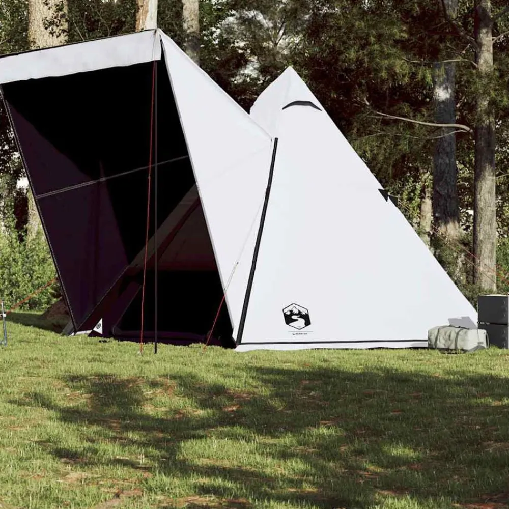 vidaXL Tienda familiar tipi 6 personas tela opaca impermeable blanca Blanco Outlet