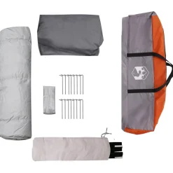 vidaXL Tienda instantánea con mosquitera para 12 personas de liberación rápida Gris y naranja New