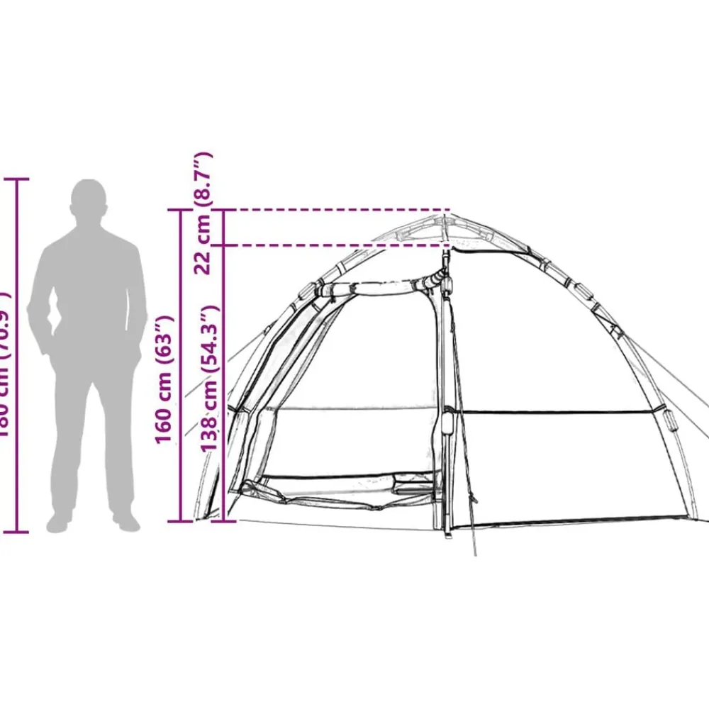 vidaXL Actividades Al Aire Libre-Tienda Instantánea con Cubierta de Lluvia para 4 Personas con Liberación Rápida