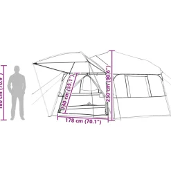 vidaXL Actividades Al Aire Libre-Tienda instantánea con mosquitera para 12 personas de liberación rápida