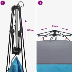 vidaXL Tienda Instantánea 2 Personas Liberación Rápida con techo Azul Discount