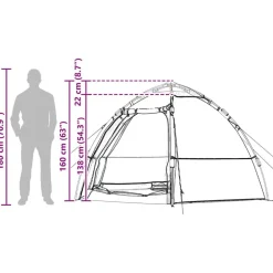 vidaXL Actividades Al Aire Libre-Tienda Instantánea con Cubierta de Lluvia para 4 Personas con Liberación Rápida