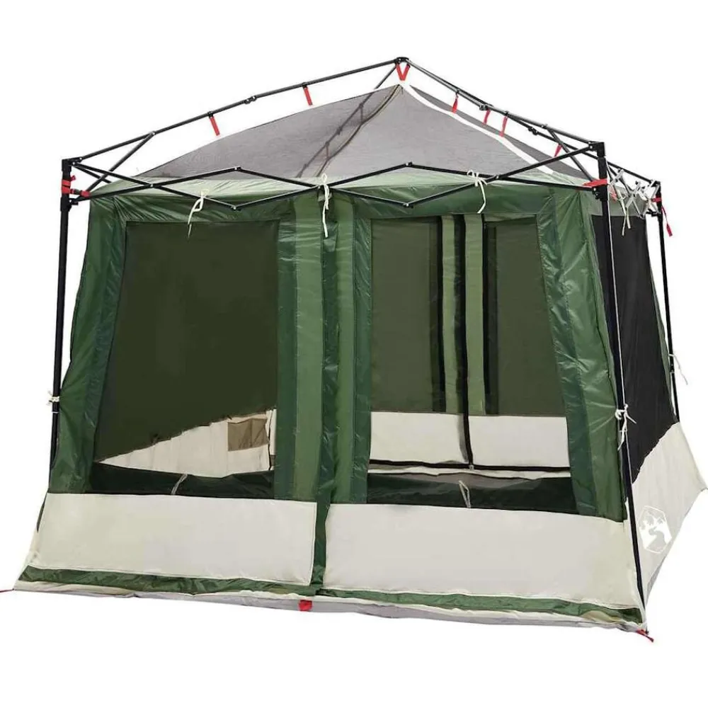 vidaXL Tienda interior con techo 291 x 291 x 240 cm tafetán Verde Discount