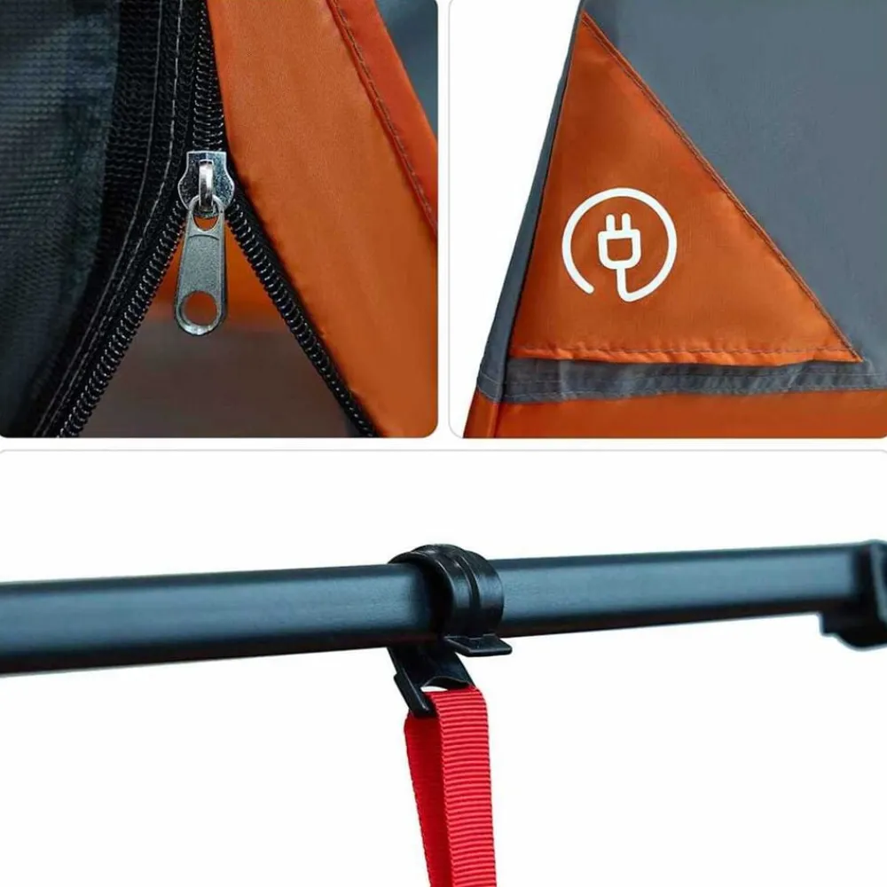 vidaXL Tienda interior 290 x 288 x 234 cm tafetán Gris y naranja Clearance