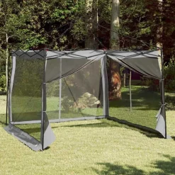 vidaXL Tienda interior 303 x 303 x 196 cm tafetán Gris y naranja Clearance