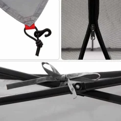 vidaXL Tienda interior 303 x 303 x 196 cm tafetán Gris y naranja Clearance