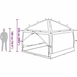vidaXL Tienda interior para 7 personas y gris 300 x 300 x 250 cm Azul Discount