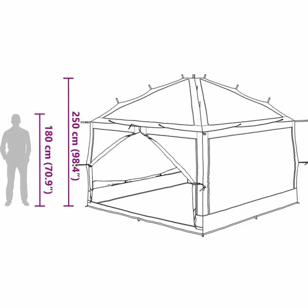 vidaXL Tienda interior para 7 personas y gris 300 x 300 x 250 cm Azul Discount