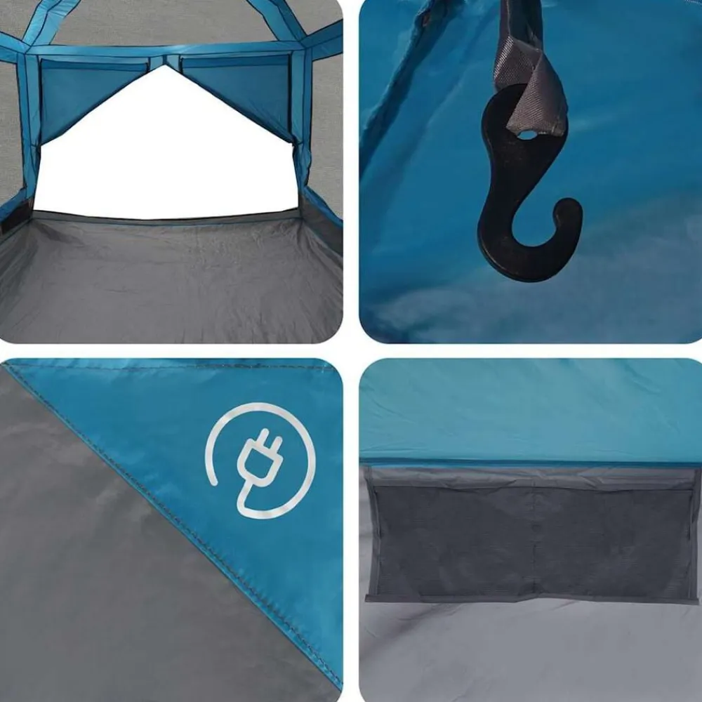 vidaXL Tienda interior para 7 personas y gris 300 x 300 x 250 cm Azul Discount