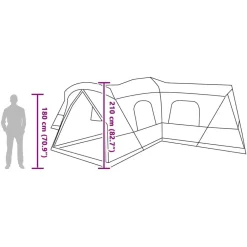 vidaXL Tienda para 16 personas con techo 680 x 510 x 210 cm Verde Hot