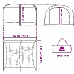 vidaXL Actividades Al Aire Libre-Tienda para guardar bicicletas 256 x 222 x 182 cm