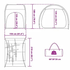 vidaXL Tienda para guardar bicicletas con techo Gris y naranja Clearance