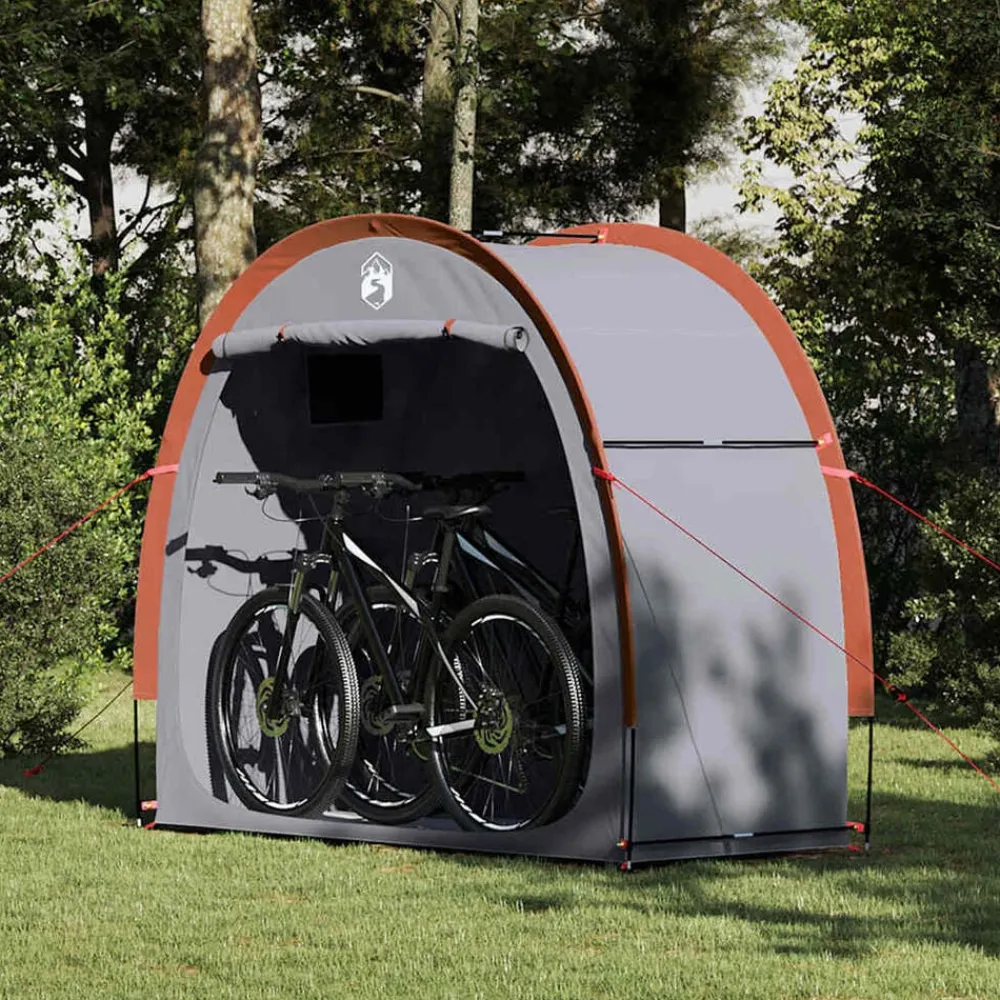 vidaXL Tienda para guardar bicicletas 210 x 90 x 174 cm Gris y naranja Sale