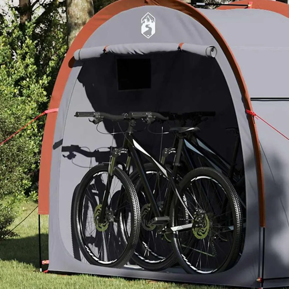 vidaXL Tienda para guardar bicicletas 210 x 90 x 174 cm Gris y naranja Sale