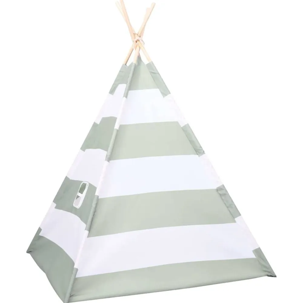 vidaXL Estructuras Para Juegos Al Aire Libre-Tienda para niños Rayado Gris y blanco 120 x 120 x 150 cm