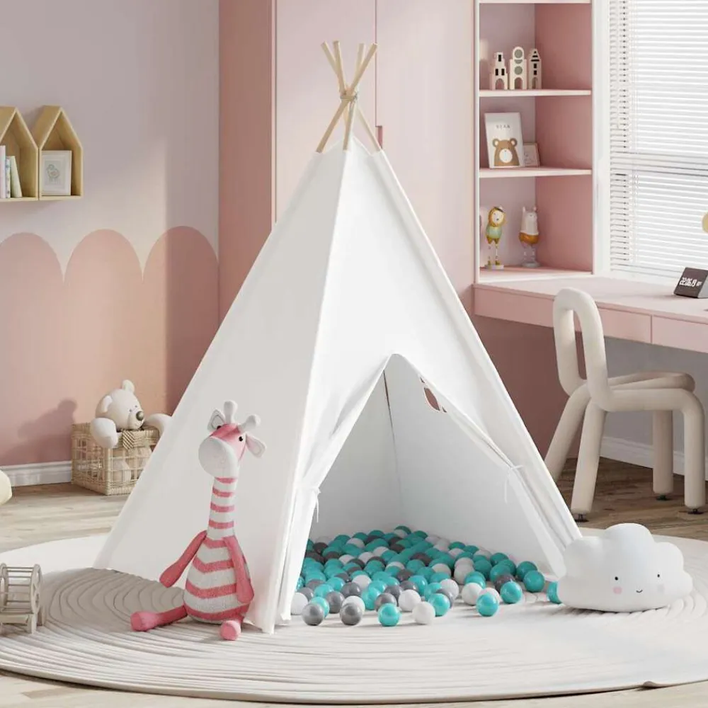 vidaXL Estructuras Para Juegos Al Aire Libre-Tienda tipi 120 x 120 x 150 cm Tela y Plástico