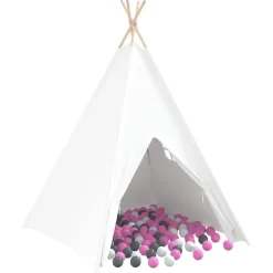 vidaXL Tienda tipi 120 x 120 x 150 cm Tela y Plástico /gris/rosa Clearance