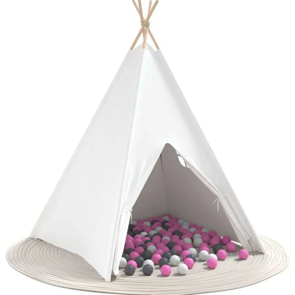 vidaXL Tienda tipi 120 x 120 x 150 cm Tela y Plástico /gris/rosa Clearance