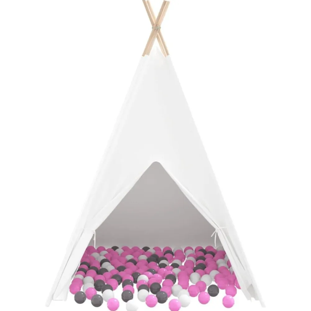 vidaXL Tienda tipi 120 x 120 x 150 cm Tela y Plástico /gris/rosa Clearance