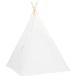 vidaXL Tienda tipi niños y bolsa piel melocotón 120x120x150cm Blanco