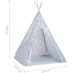 vidaXL Estructuras Para Juegos Al Aire Libre-Tienda tipi para niños con bolsa poliéster 115x115x160 cm